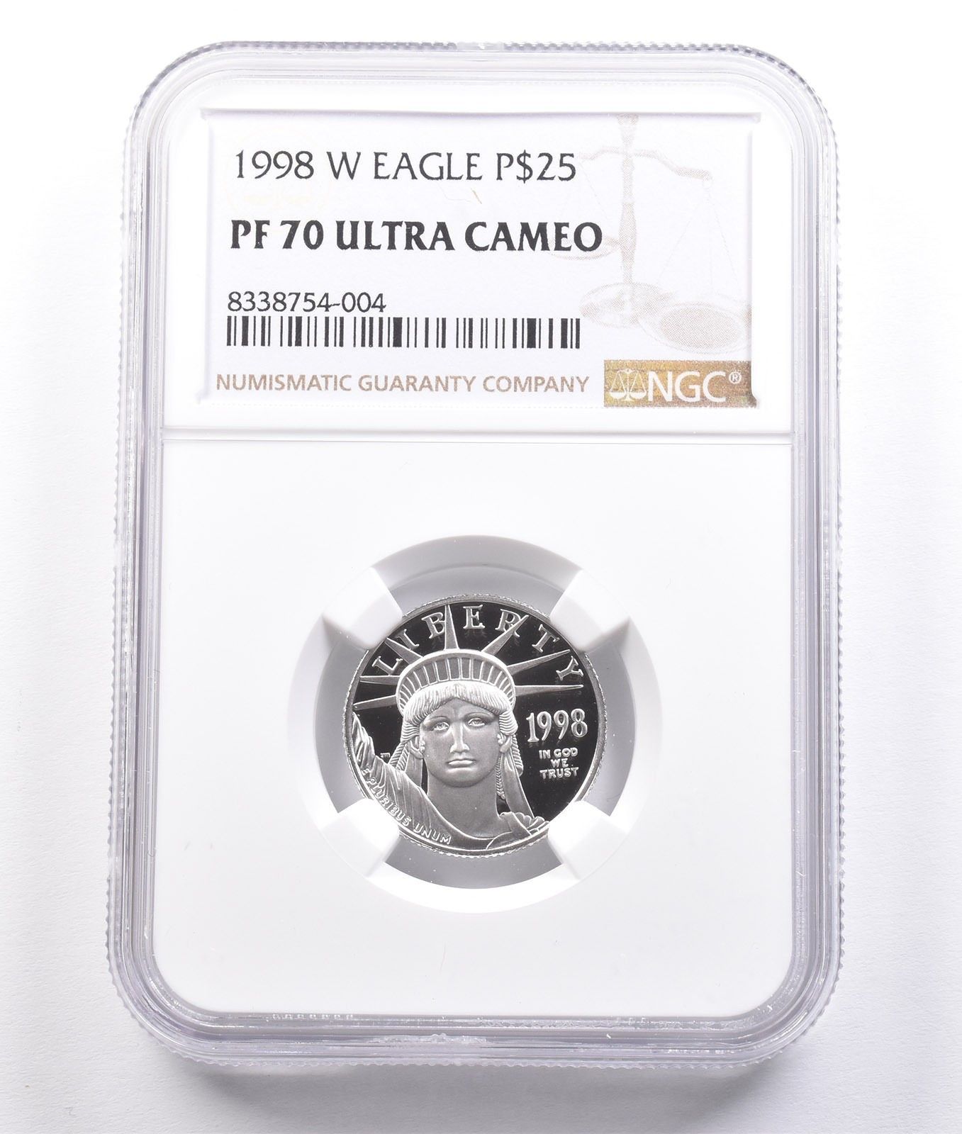 1998W 25ドル アメリカン プラチナ イーグル 1|4オンス 0.25オンス プラチナ PF70 UCAM NGC *6787
