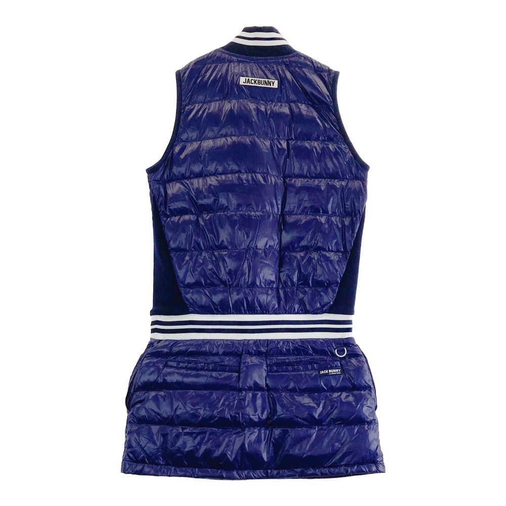 サイズ 0 JACK BUNNY ジャックバニー 切替 ハーフジップ ダウン ワンピース パープル系 240101507207 ゴルフウェア レディース ストスト