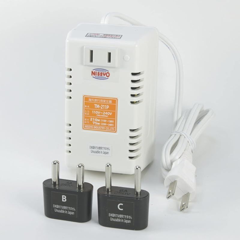 日章工業 変圧器 海外 旅行用 トランス式 AC110 220V AC130 240V 50 60Hz AC100V 210W 75W TM-211P 0