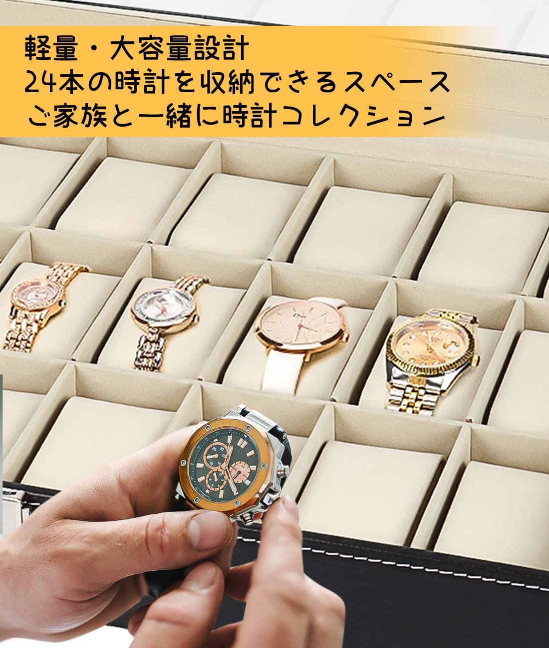 新着商品】QuiExact 腕時計収納ケース 透明窓付き 腕時計