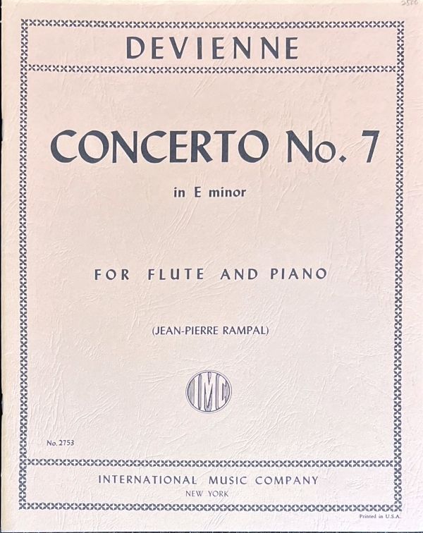 ドヴィエンヌ フルート協奏曲 第7番 ホ短調 (フルート+ピアノ)輸入楽譜 Devienne Concerto No. 7 in E minor 洋書  - メルカリ