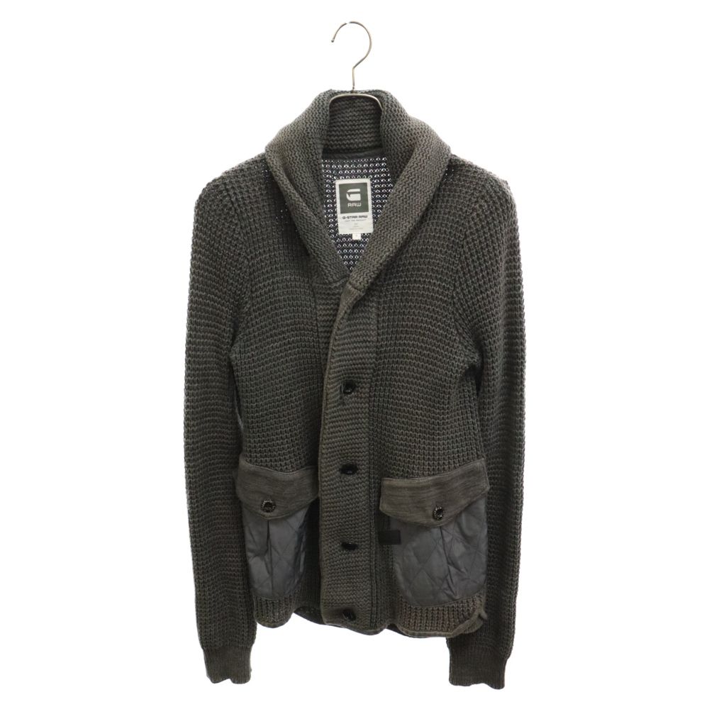 中古美品】G-STAR RAW ショールカラー セーター カーキ Lサイズ RAW G 