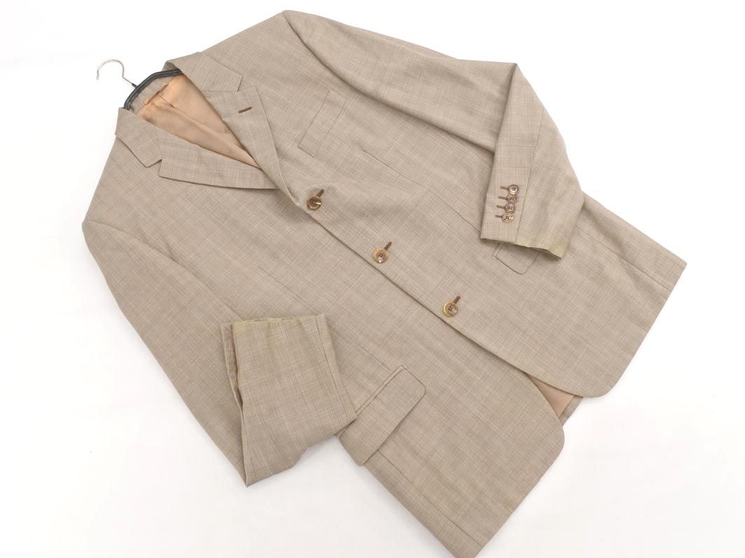 LOUIS VUITTON ルイヴィトン チェック セットアップ ジャケット パンツ スーツ size46 ブラウン メンズ