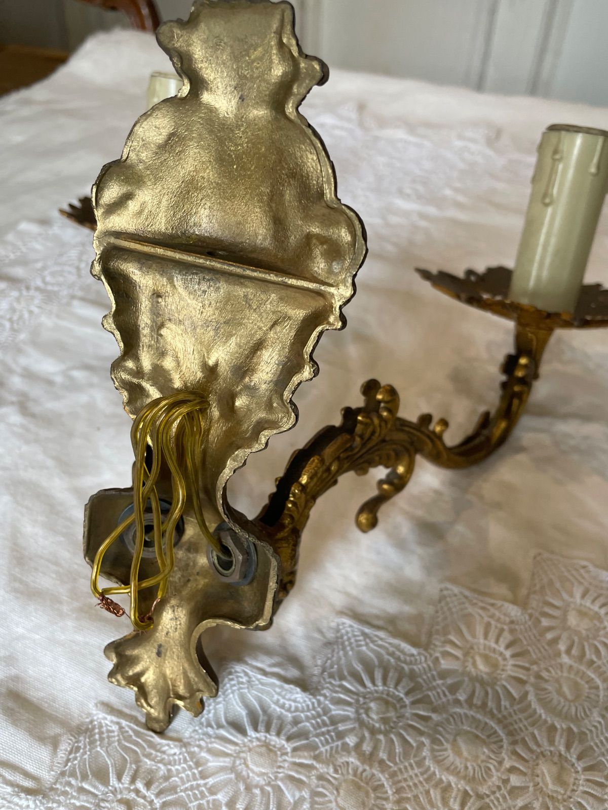 フランスアンティーク B ウォールランプ 真鍮 レースデザイン B 818 TOUSALAFERME_COM