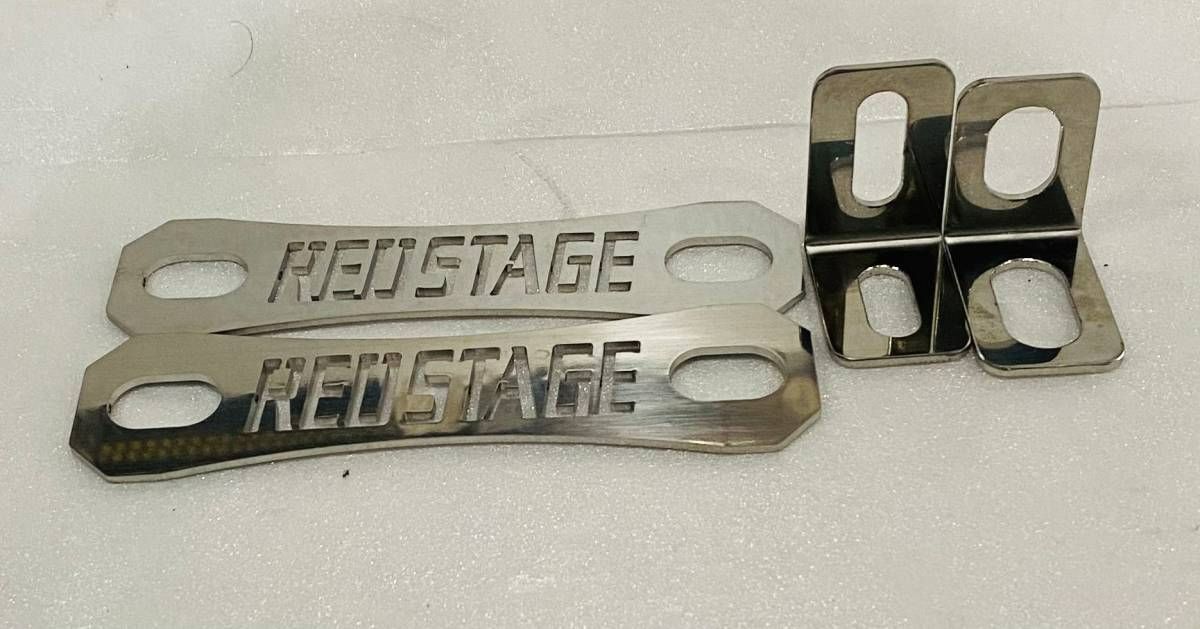 REDSTAGE 汎用 鏡面ステンレス オリジナル 風防取り付け ライトステー