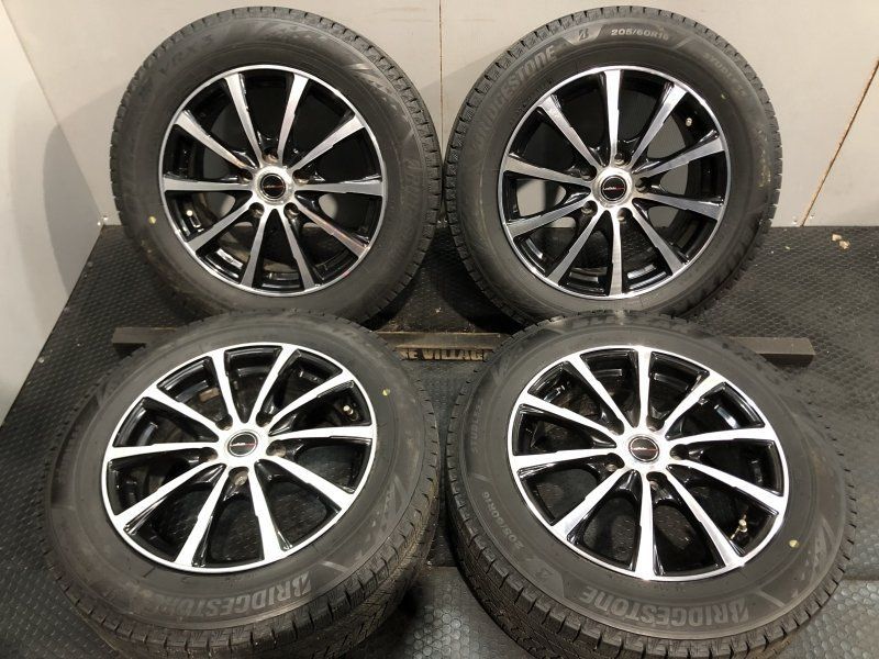タイヤ走行短め【BS BLIZZAK VRX3 205/60R16】スタッドレス【LOFIDA XW10 16インチ 6.5J5HPCD114.3+48】ブラポリ ヴォクシー ノア等 MTL751クレジットカード QRコード決済可能 ブリザック VRX3 ヴォクシー 205/60R16 スタッドレス | & MIDホイール
