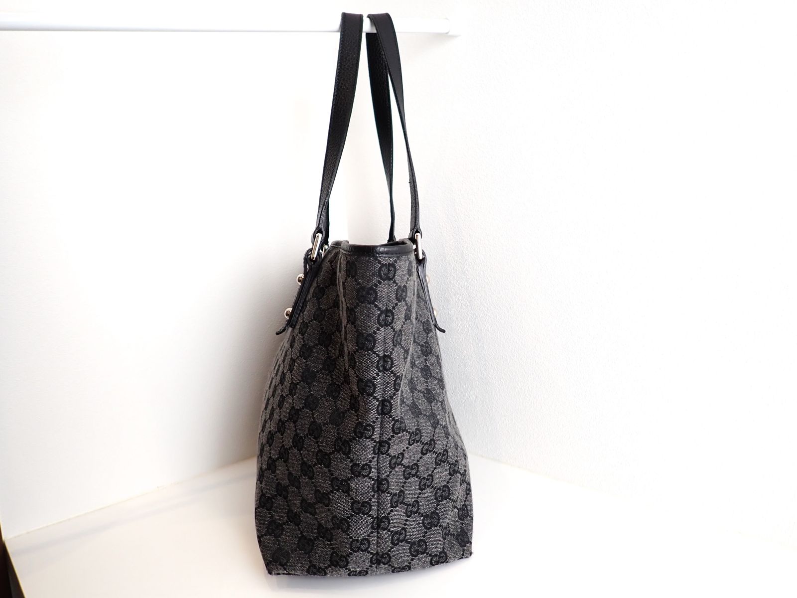 美品 GUCCI(グッチ) デニム トートバッグ GG柄 257248 ショルダー