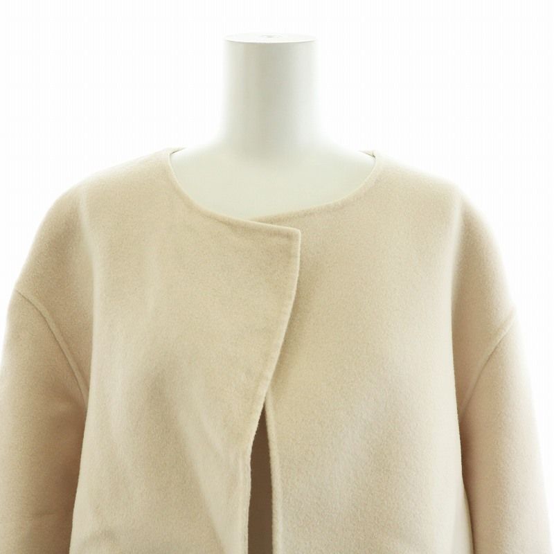 アドーア ADORE ノーカラージャケット ウール カシミヤ混 36 S ピンク