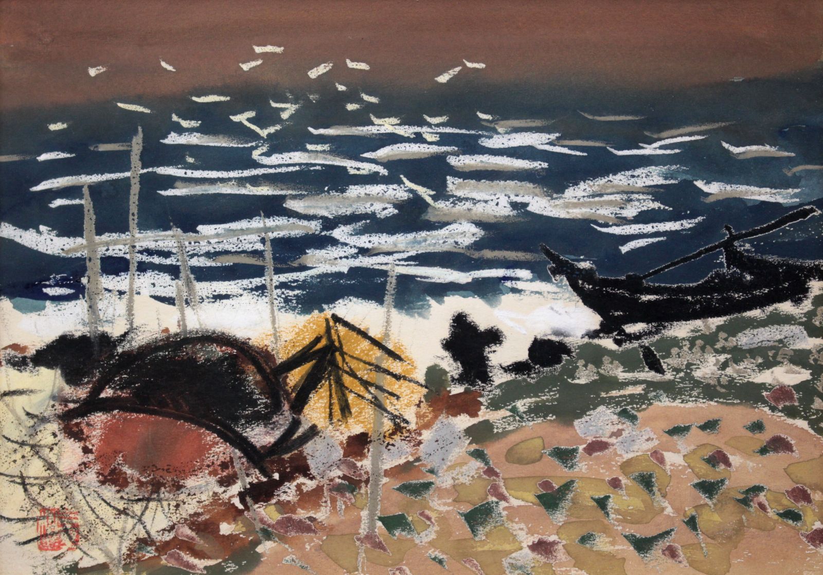 田辺三重松『北の海』パステル画【真作保証】 絵画 田辺三重松『北の海』パステル画【真作保証】 絵画 - メルカリ
