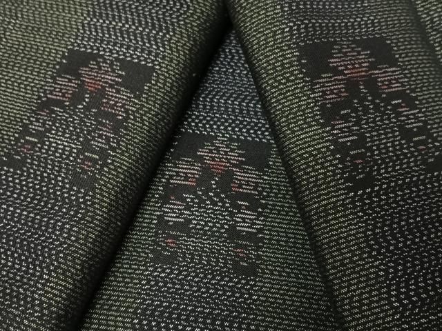 平和屋着物●本場大島紬 短冊花文 正絹 AABB0125zg