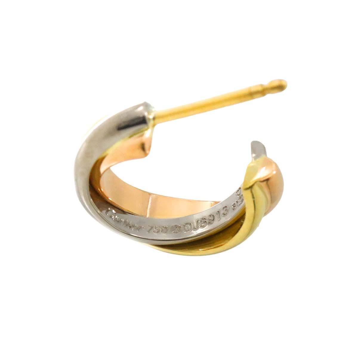 カルティエ Cartier トリニティ ピアス K18 YG WG PG 750 フープ
