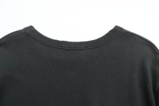 アンユーズド UNUSED Damage crew neck sweat ダメージ クルーネック スウェット トレーナー US1967 3 黒  ブラック ブランド古着ベクトル 中古240509