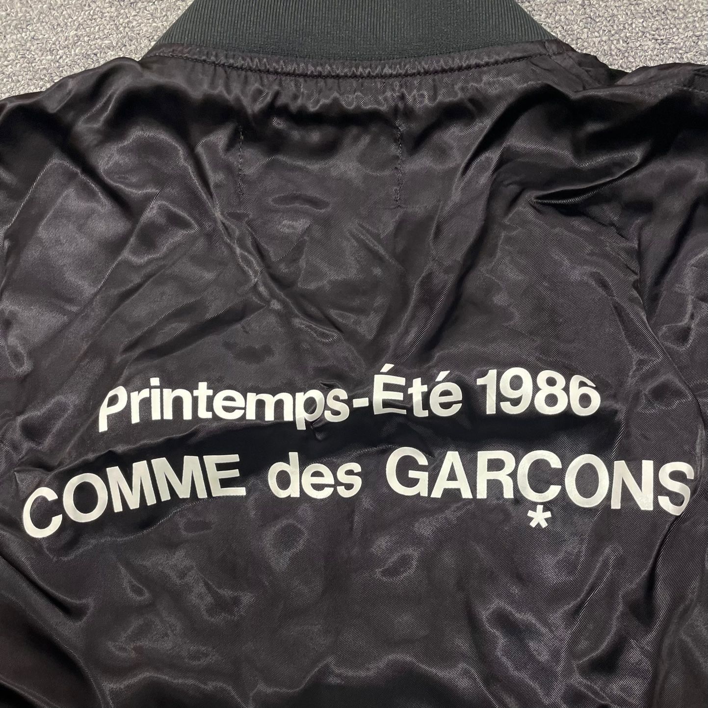 COMME DES GARCONS 18AW キュプラ ストライプ 切替 スタッフ コート