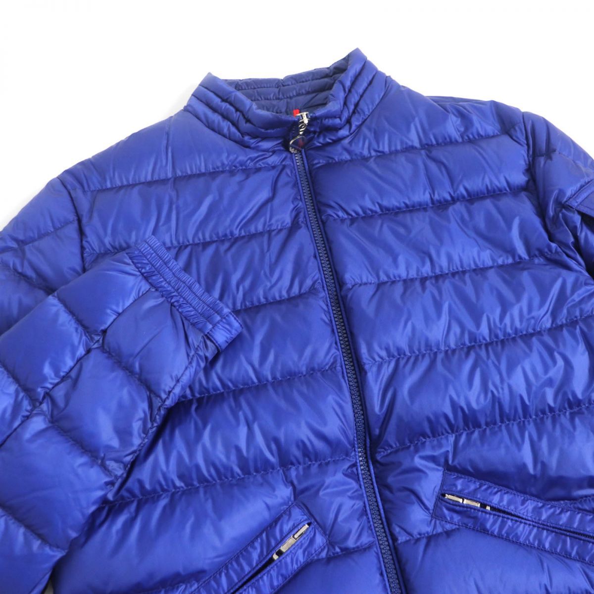 未使用品□20SS 定価￥163,900 MONCLER/モンクレール AGAY GIUBBOTTO WZIP ショートダウンジャケット/ブルゾン ブルー 0 国内正規品 軽量◎