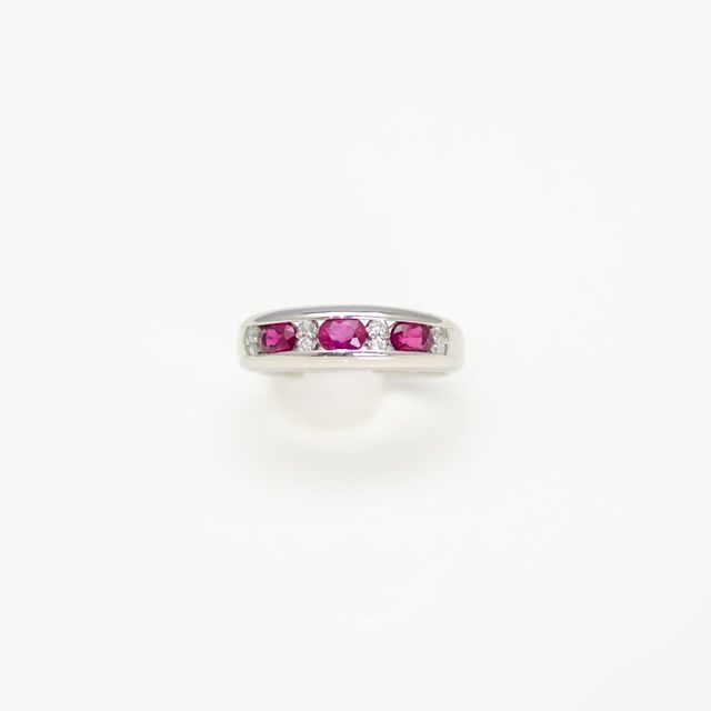 pt900ルビーリング （非加熱 大粒 12ct スタールビー ダイヤモンド  