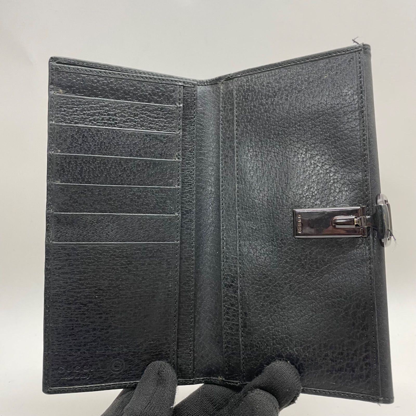 GUCCI ブラック 長財布　ビンテージ 2242 GUCCI グッチ 長財布 レザー ブラック オールド
