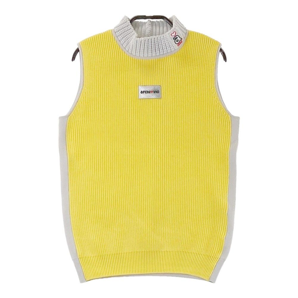 サイズ：36 ARCHIVIO アルチビオ ハイネック ニットベスト イエロー系