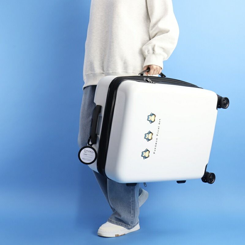 新品、タグ付き⭐️ピクセルアートスーツケースM ホワイト（ポケモン総柄）約59L bafd6c7f1ecdb5af946d806bcc41a3