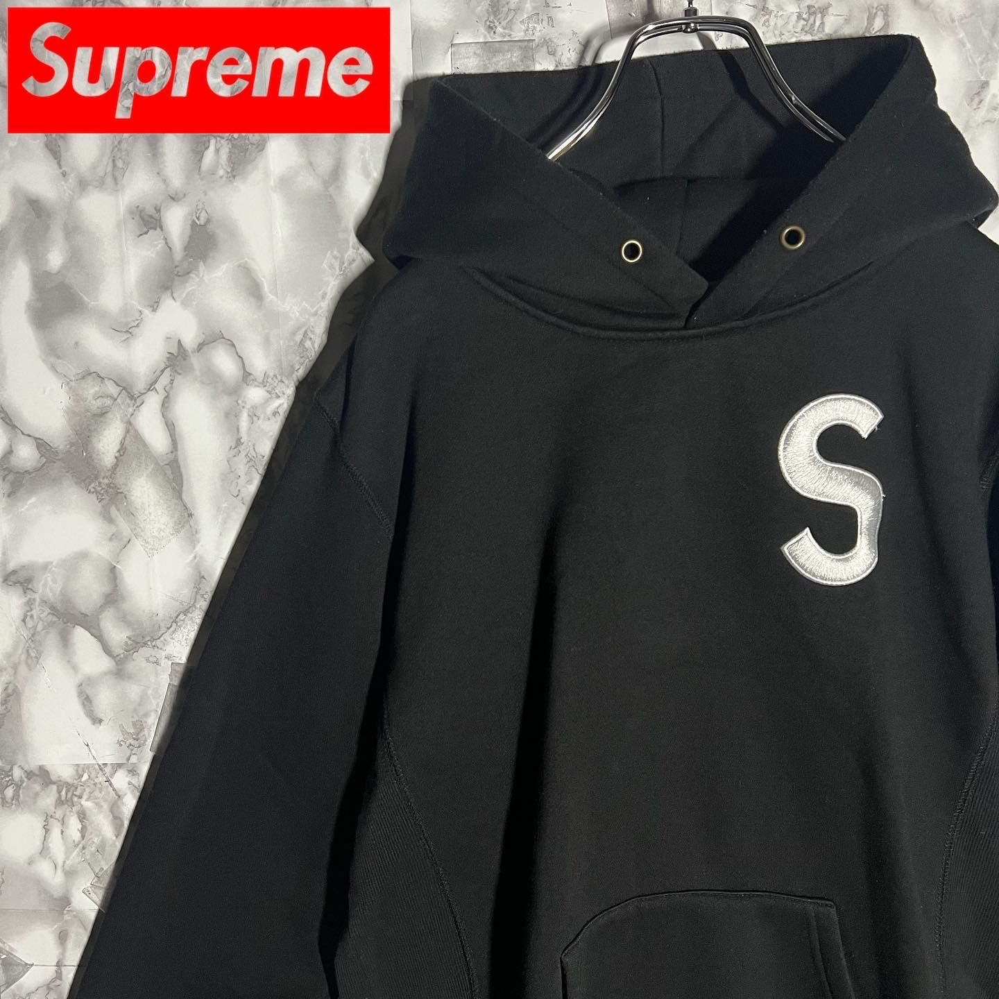 即完売モデル】 Supreme Sロゴ パイルロゴ パーカー 入手困難L. www