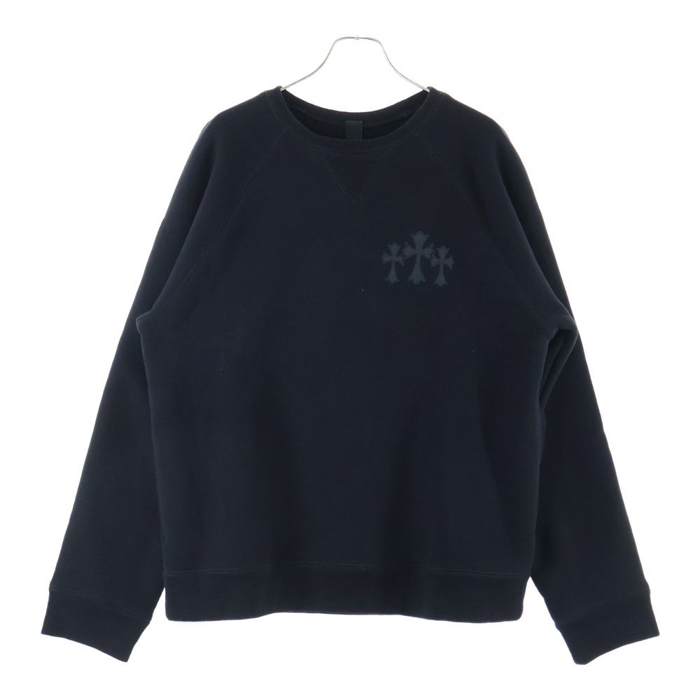 CHROME HEARTS クロムハーツ Y NOT CH LOGO CEMETERY CROSS SWEAT ワイノット セメタリークロスパッチ バックCHロゴ クルーネックスウェット ブラック