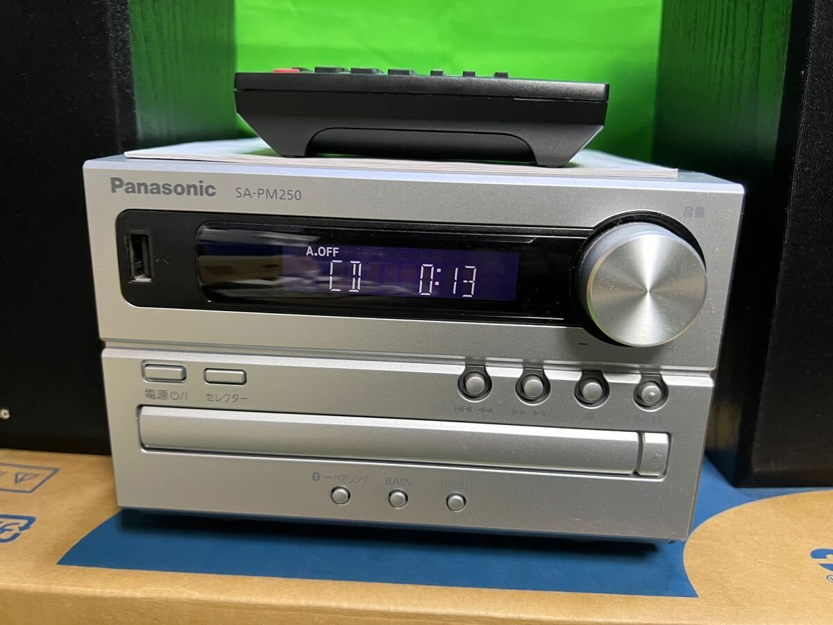ほぼ未使用！Panasonic SC-PM250-S CDステレオシステム ミニコンポ@Y