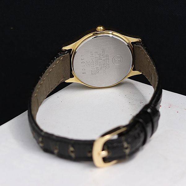 稼動 良品 セイコー 4N21-0230 QZ ゴールド文字盤 レディース