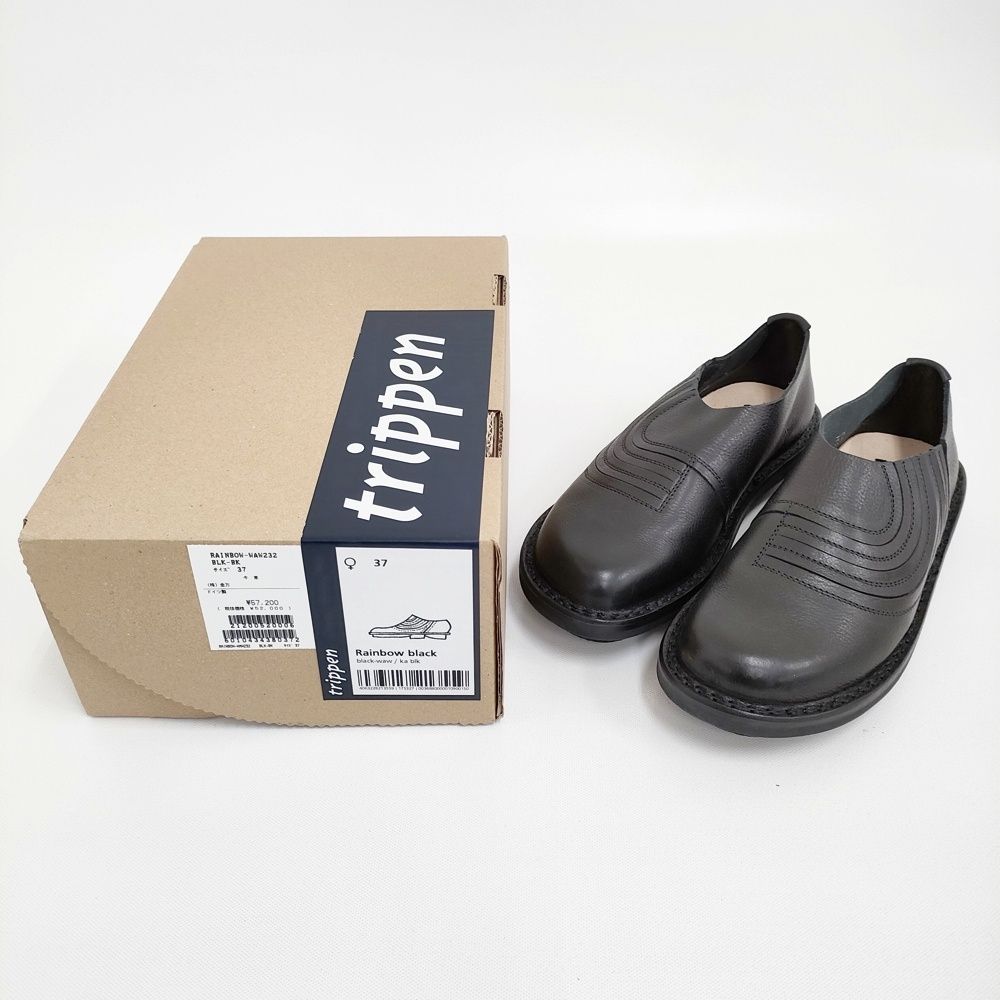  trippen rainbow サイズ37 定価57200円 レザー スリッポン シューズ 靴 ブラック レディース トリッペン 5-0930 G その他 靴