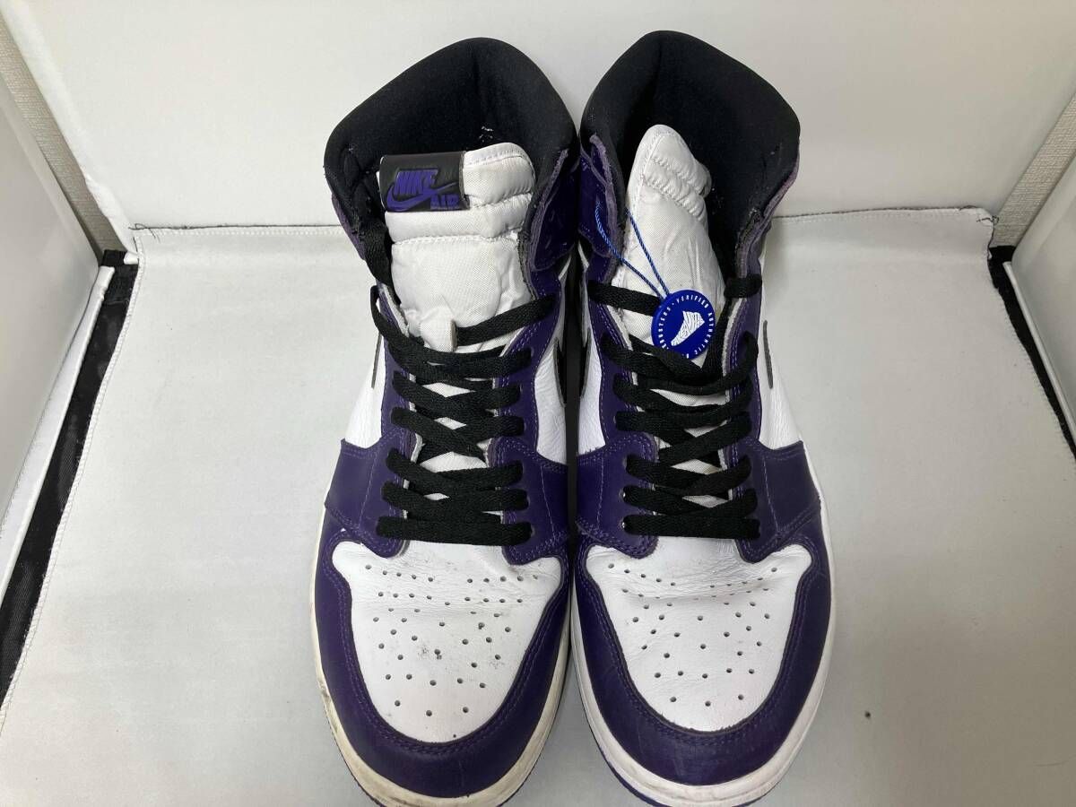 箱付き】 NIKE AIR JORDAN 1 RETRO HIGH OG COURT PURPLE WHITE