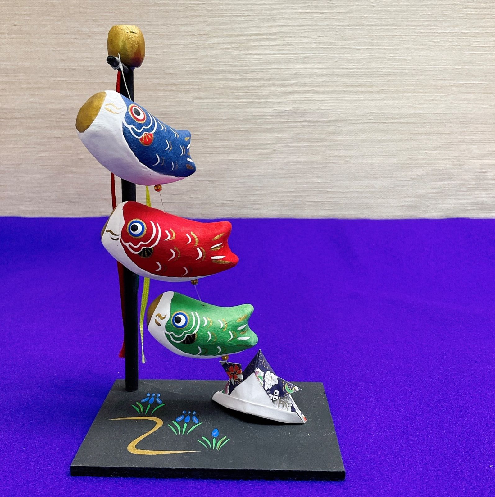 日本限定モデル】 親子鯉のぼり やじろべえ 和紙細工 張子 端午の節句 五月人形