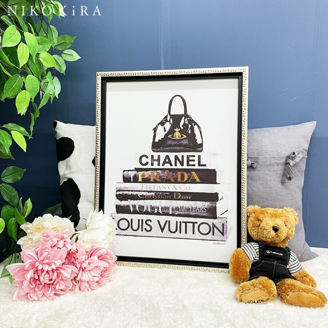 オマージュアート新品定価5万超CHANELシャネルプラダエルメスキャンバスアート アートパネル アートポスター ブランド シャネル プラダ