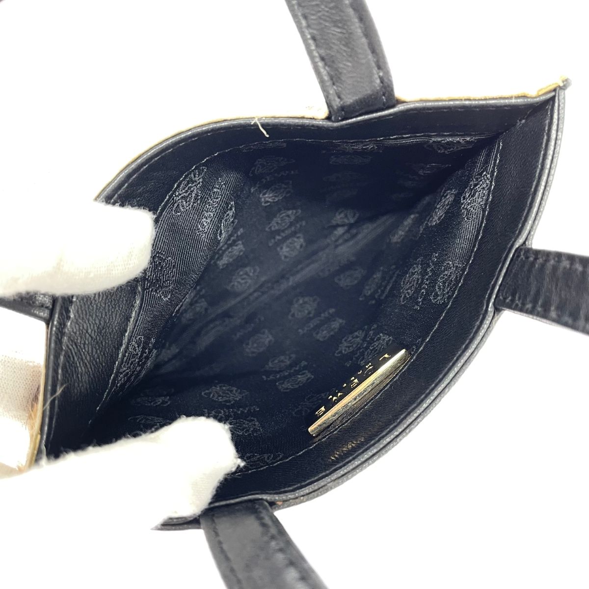 LOEWE ロエベ ミニハンドバッグ レオパード柄 ハラコ ベージュ 