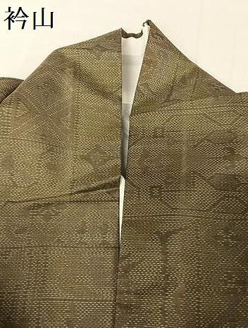 平和屋着物○本場大島紬 幾何学花文 正絹 逸品 AAAW4028np