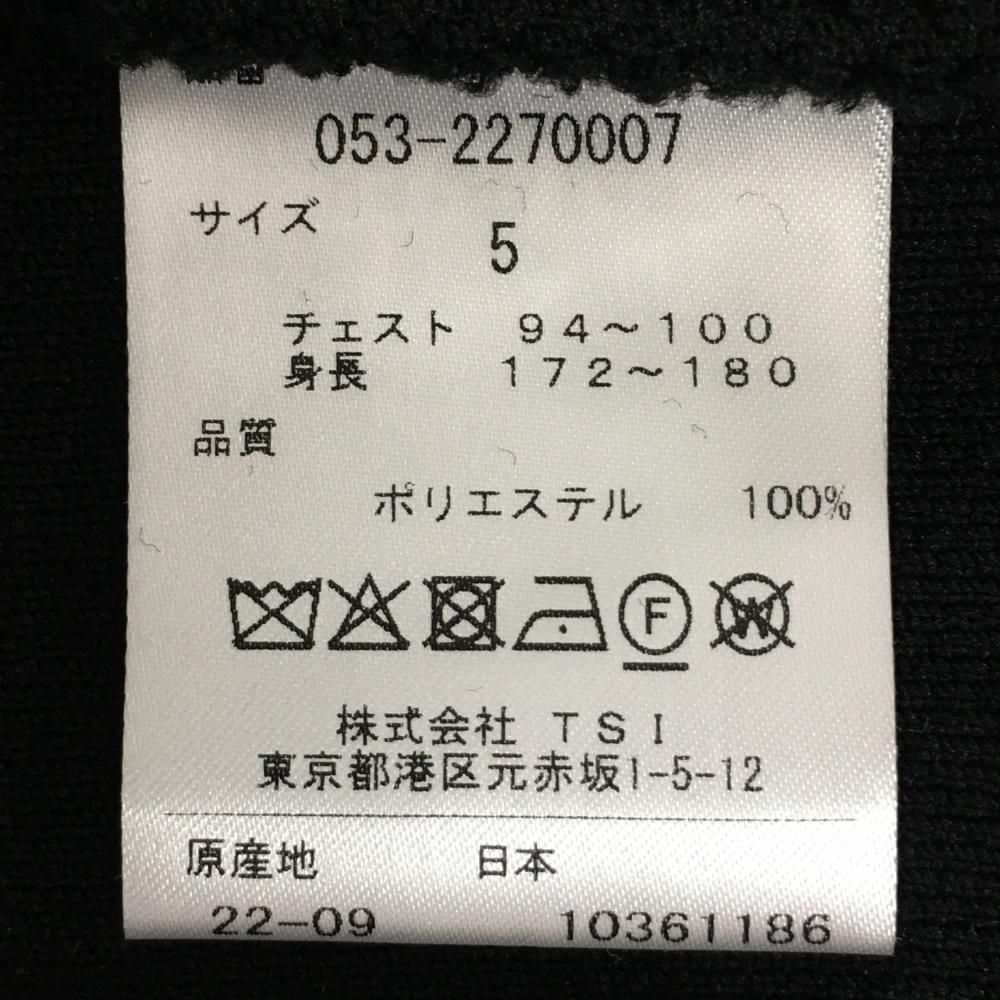 名高い パーリーゲイツ セーター 黒×ベージュ 一部レオパード風 胸ライン ニット メンズ 5 L ゴルフウェア PEARLY GATES