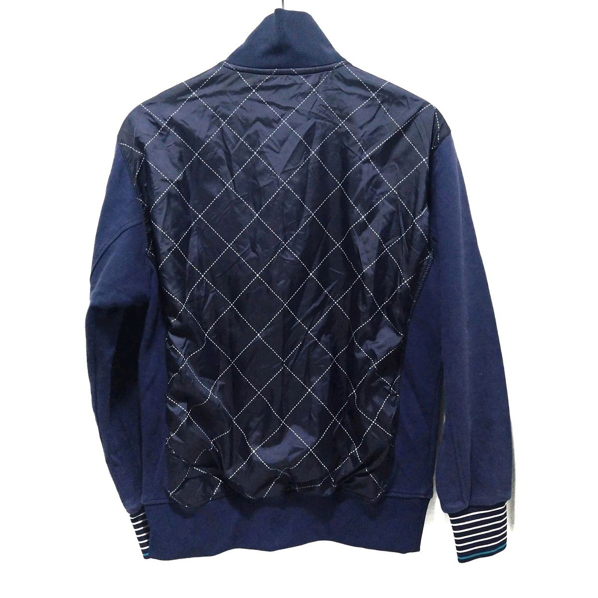 新品タグ付き【マンシングウェア】ＬＬサイズアーガイルニットセーターウォッシャブル アーガイル⁄チェック柄ハーフジップセーター