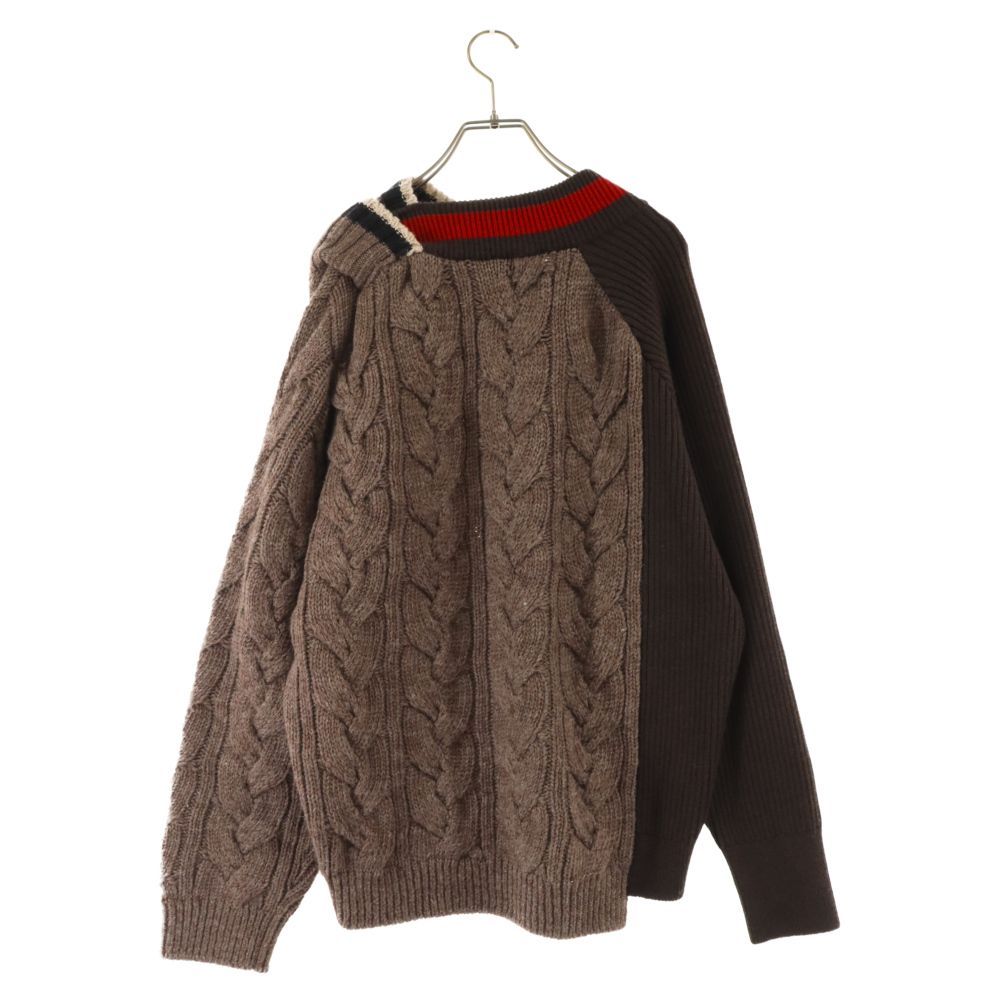 kolor (カラー) 21AW CRAZY PATTERN KNIT ビッグケーブル ドッキング