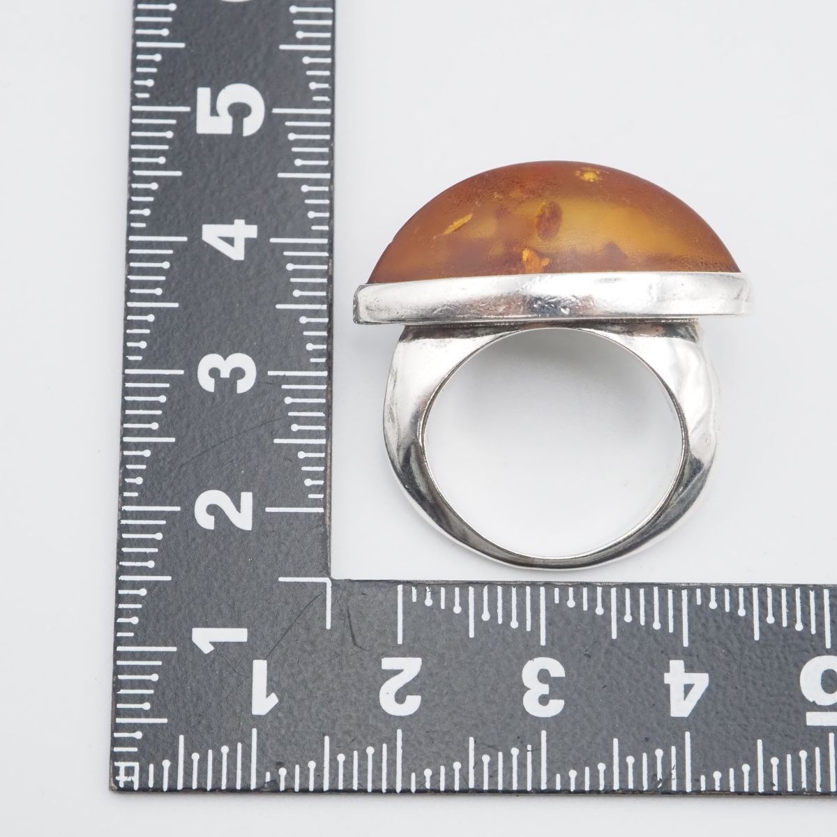 C628 琥珀 コハク アンバー リング デザイン シルバー 指輪