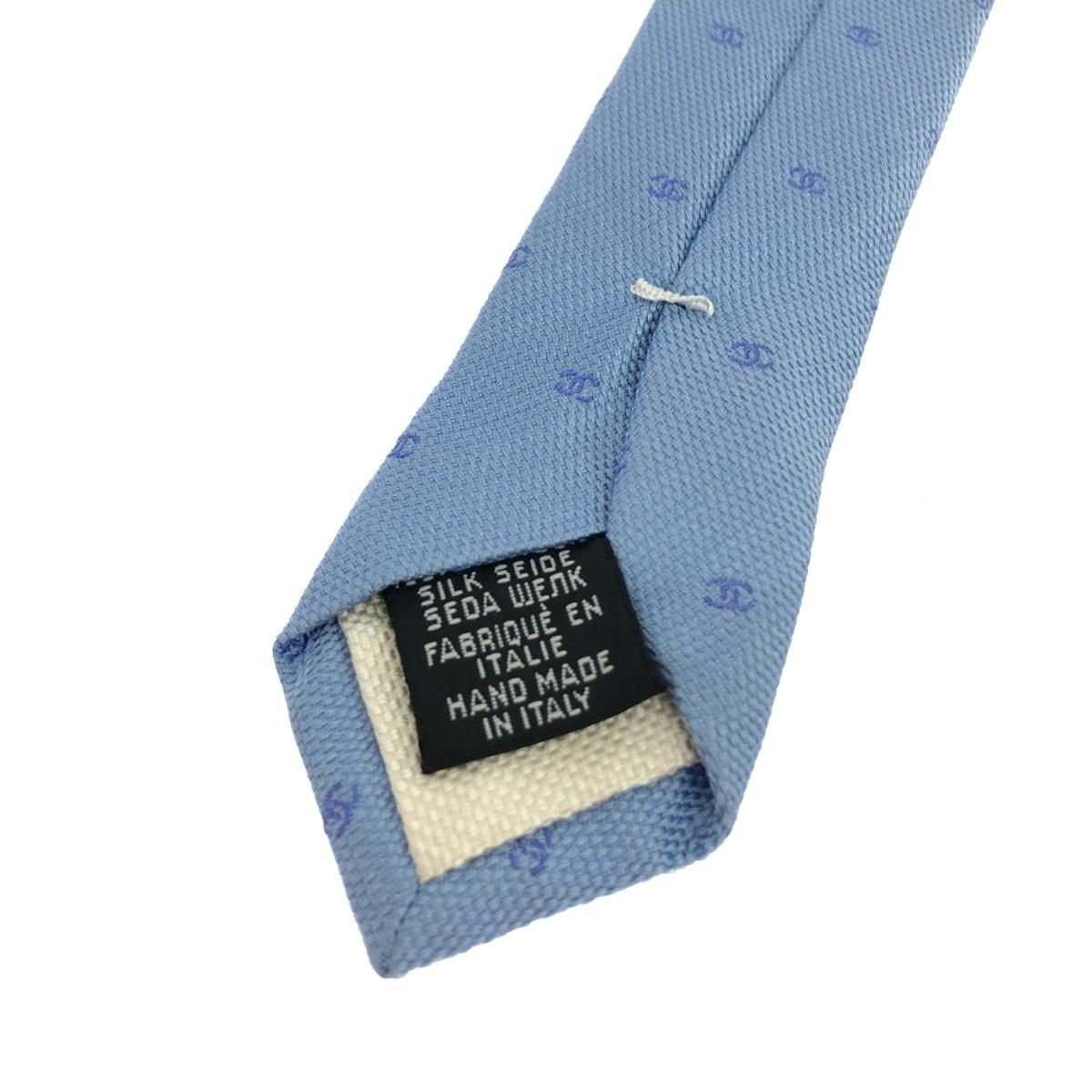 CHANEL シャネル ココマーク ネクタイ ブルー　ナロータイ CHANEL シャネル ココマーク ネクタイ ブルー ナロータイ