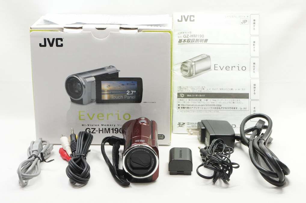 JVC ケンウッド Everio GZ-HM190 デジタルビデオカメラ レッド 元 250704v