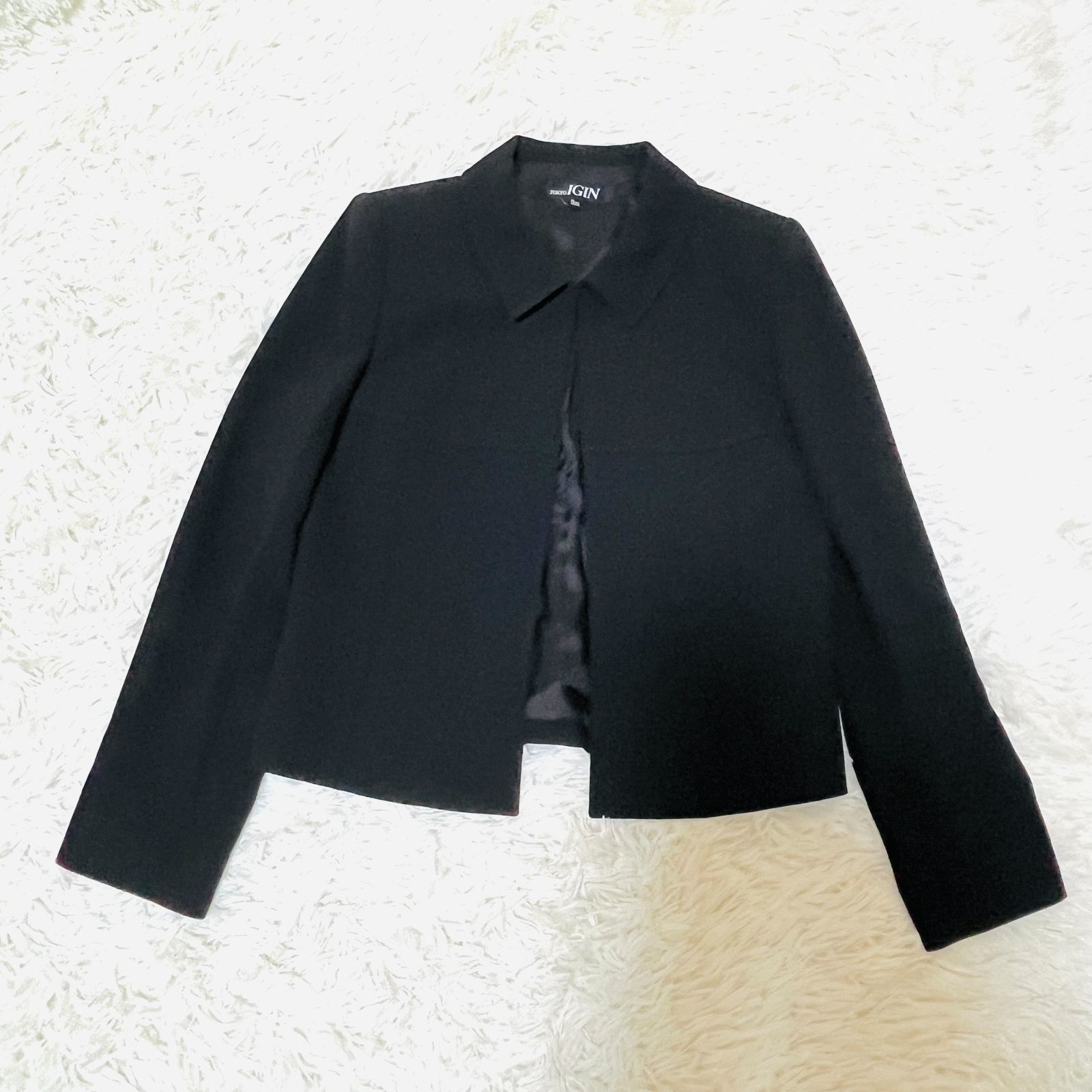 TOKYO IGIN 東京イギン セットアップ 長袖 ジャケット 半袖 ワンピース ブラック フォーマル 礼服 喪服 日本製 サイズ 9AR