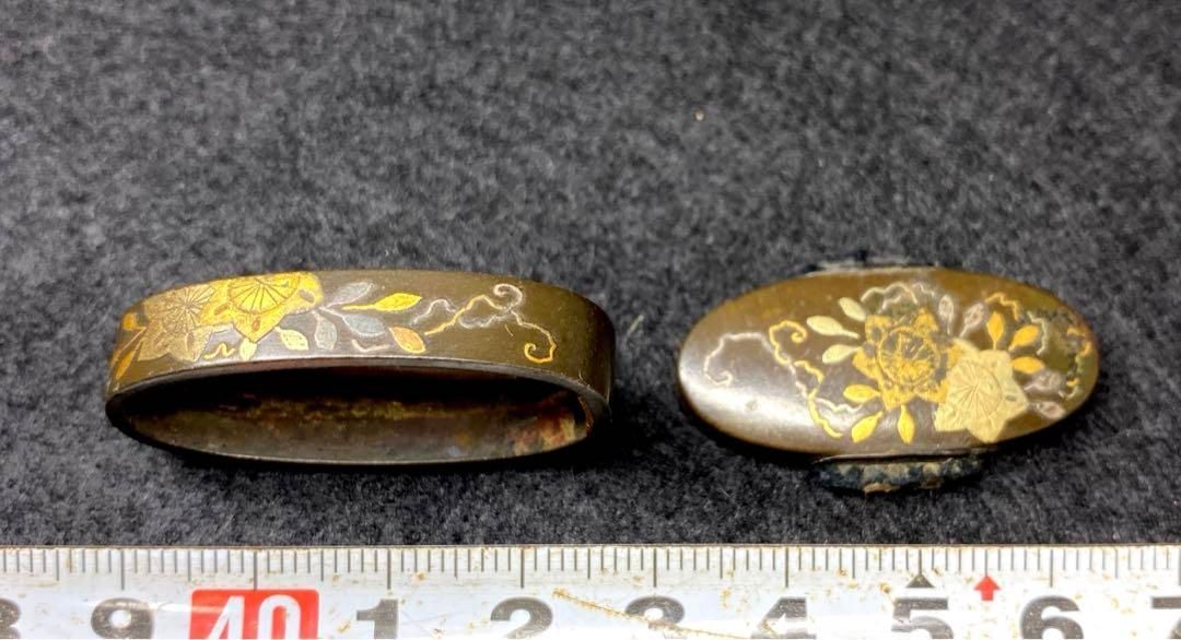 江戸時代 金象嵌縁頭 木箱付 24g 東Y6-0819☆2Fタカニ - メルカリ