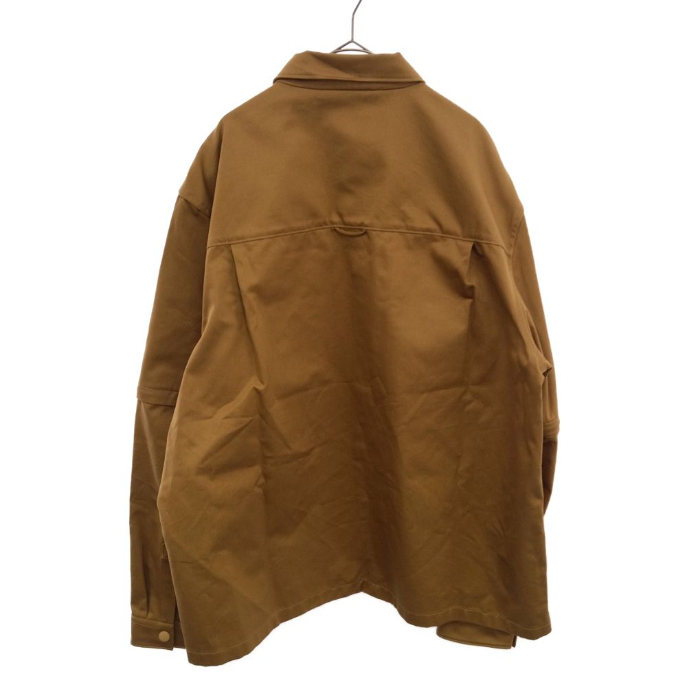 PRADA (プラダ) 21AW Re-Nylon Double Pocket Shirt jacket リサイクルナイロンダブルポケットシャツ  ジャケット スナップボタン ブラウン SC548 S212 1UPX - メルカリ