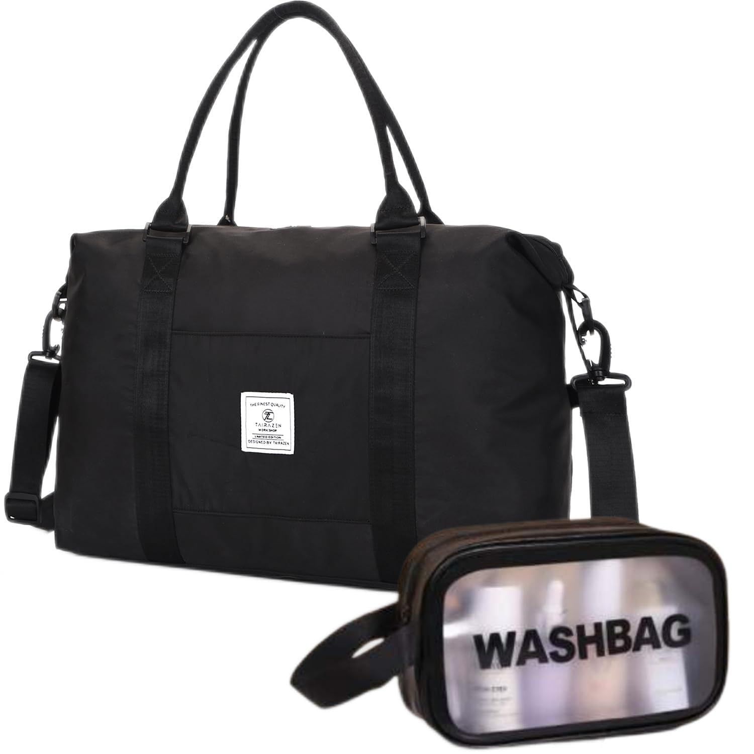 【人気商品】旅行バッグボストンバッグレディーストラベルバッグ大容量 40L TAIRAZEN 軽量スポーツバッグブラック