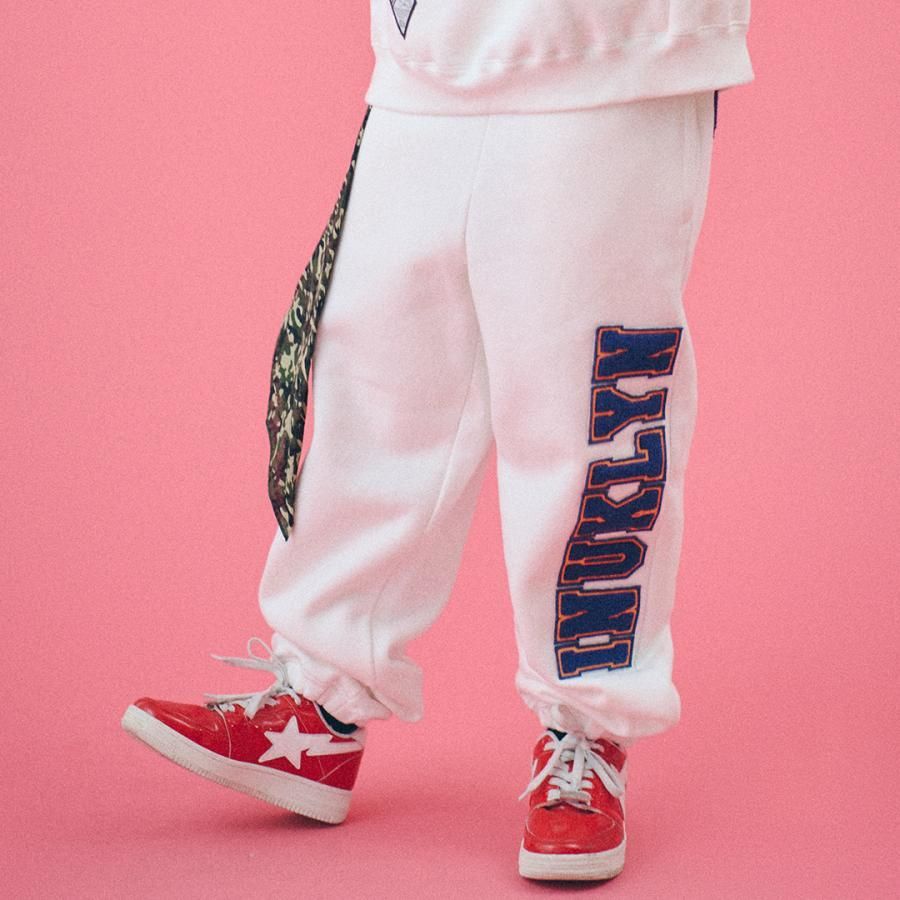 GERLAN JEANS 総柄 パンク スウェット W/Rエンブレムスウェットロングパンツ（スウェットパンツ