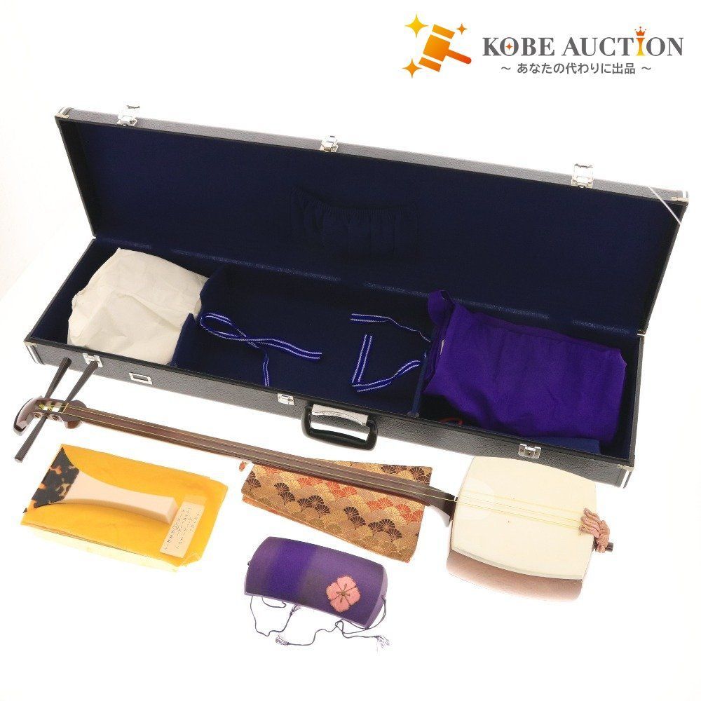 ふじ印 津山撥七五 三味線バチ 金色箱付き 地唄 ふじ印 津山撥七五