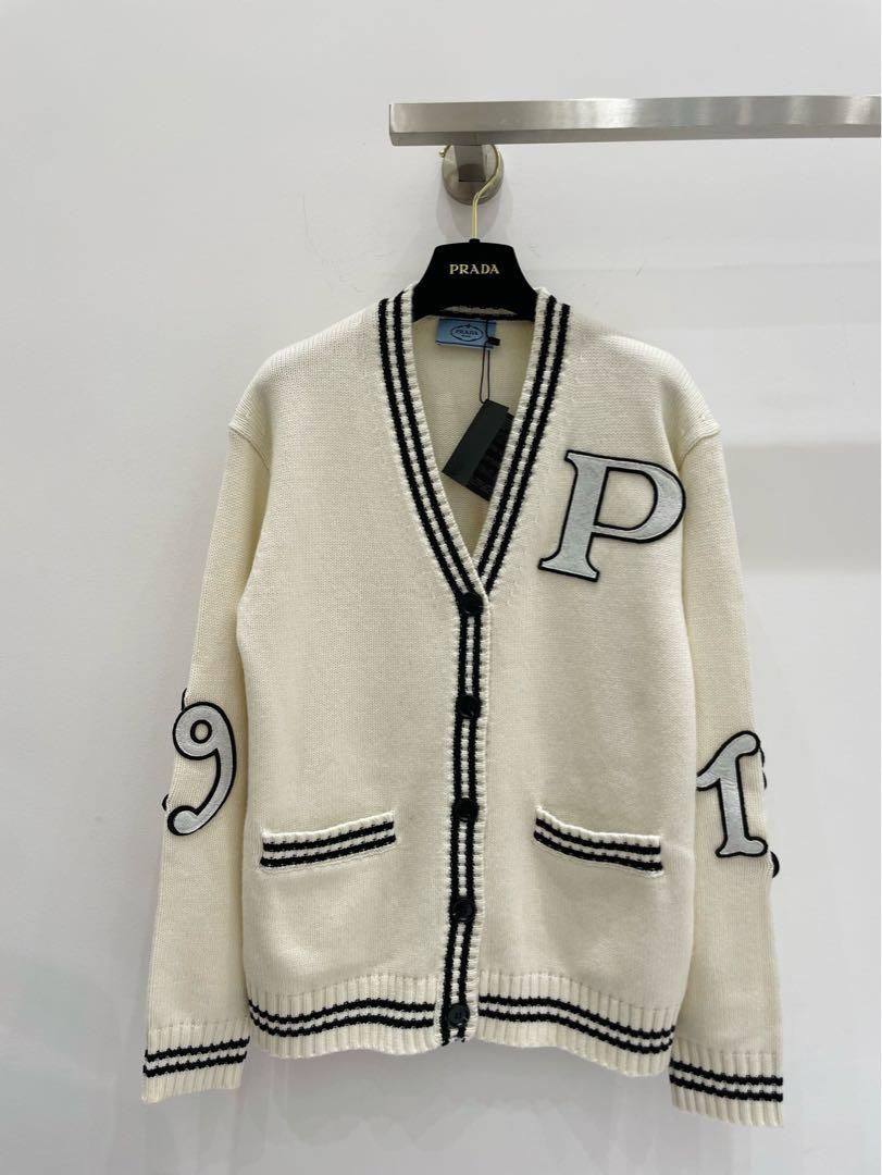 高品質大人気 プラダ PRADA ウールxカシミヤ カーディガン ホワイト 