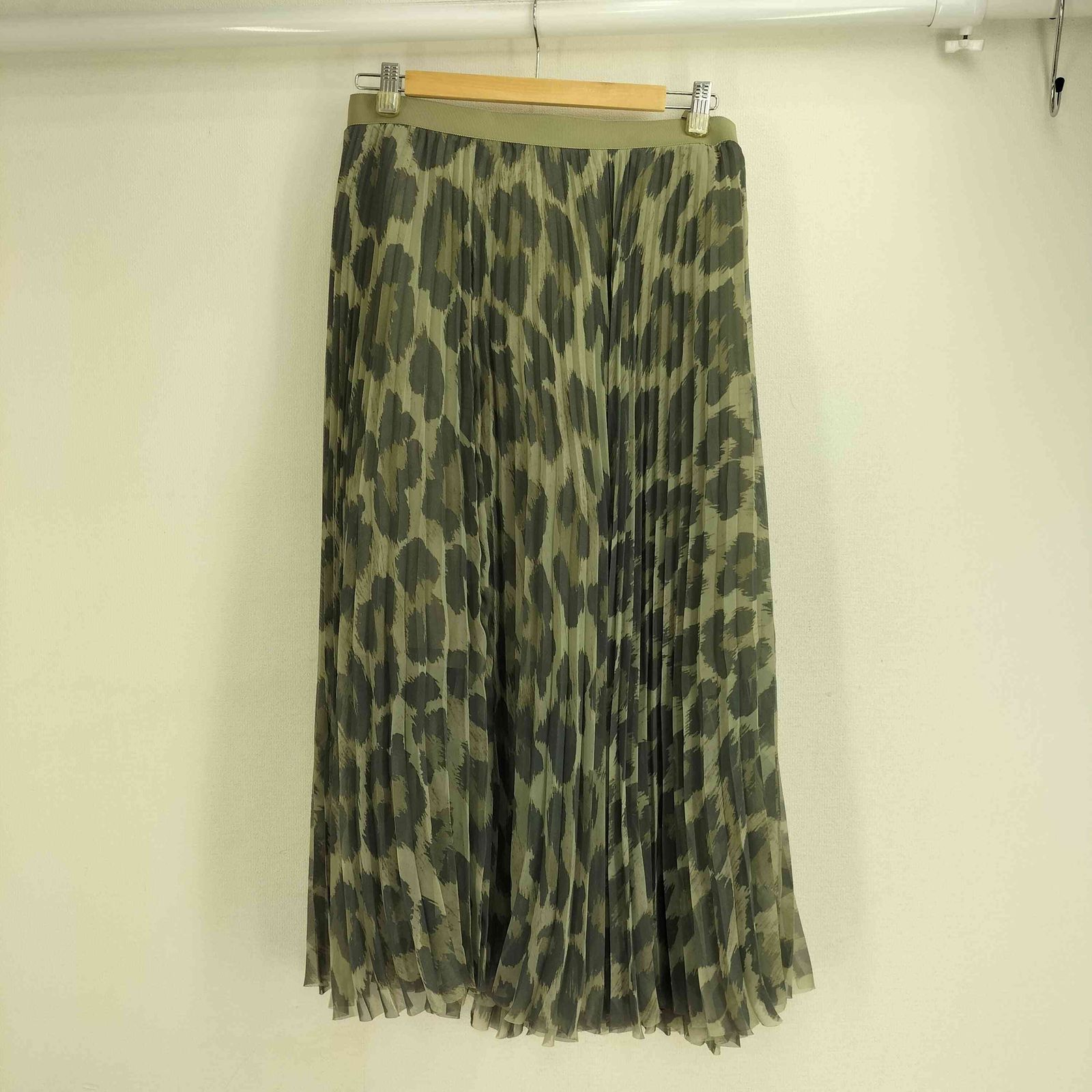 品質保証 サカイ Sacai ロングラップ レオパードプリーツ ベルテッド スカート