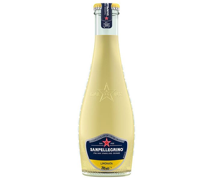 日仏貿易 サンペレグリノ イタリアンスパークリングドリンク リモナータ レモン 200ml瓶×24本入× 2ケース ｜ 炭酸 果汁 イタリア