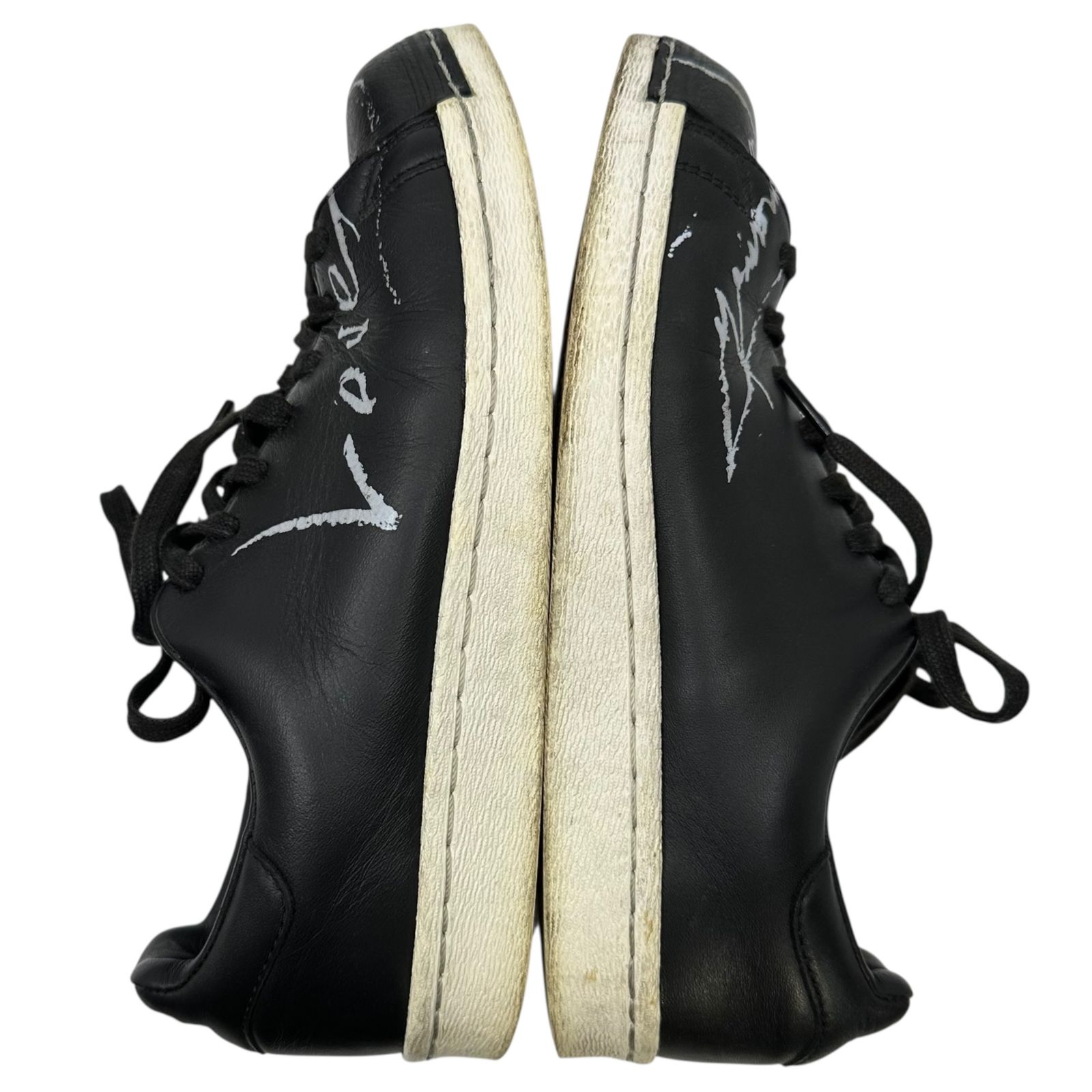 極美品⭐️ワイスリー レザースニーカー ブランドロゴ型押し ブラック 28 Y-3(ワイスリー) Signature Logo Low Cut Leather Sneakers