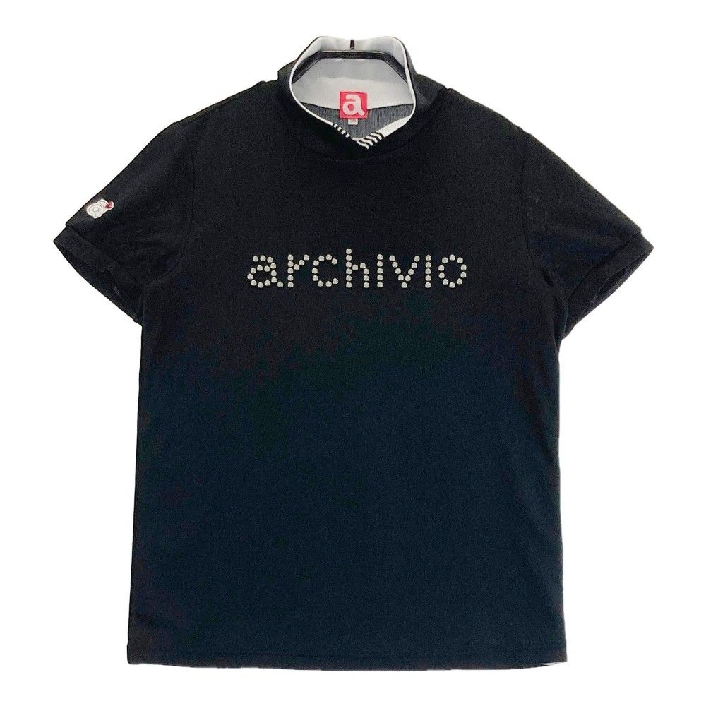 サイズ 38 ARCHIVIO アルチビオ ハイネック半袖Tシャツ ブラック系 240101429021 ゴルフウェア レディース ストスト
