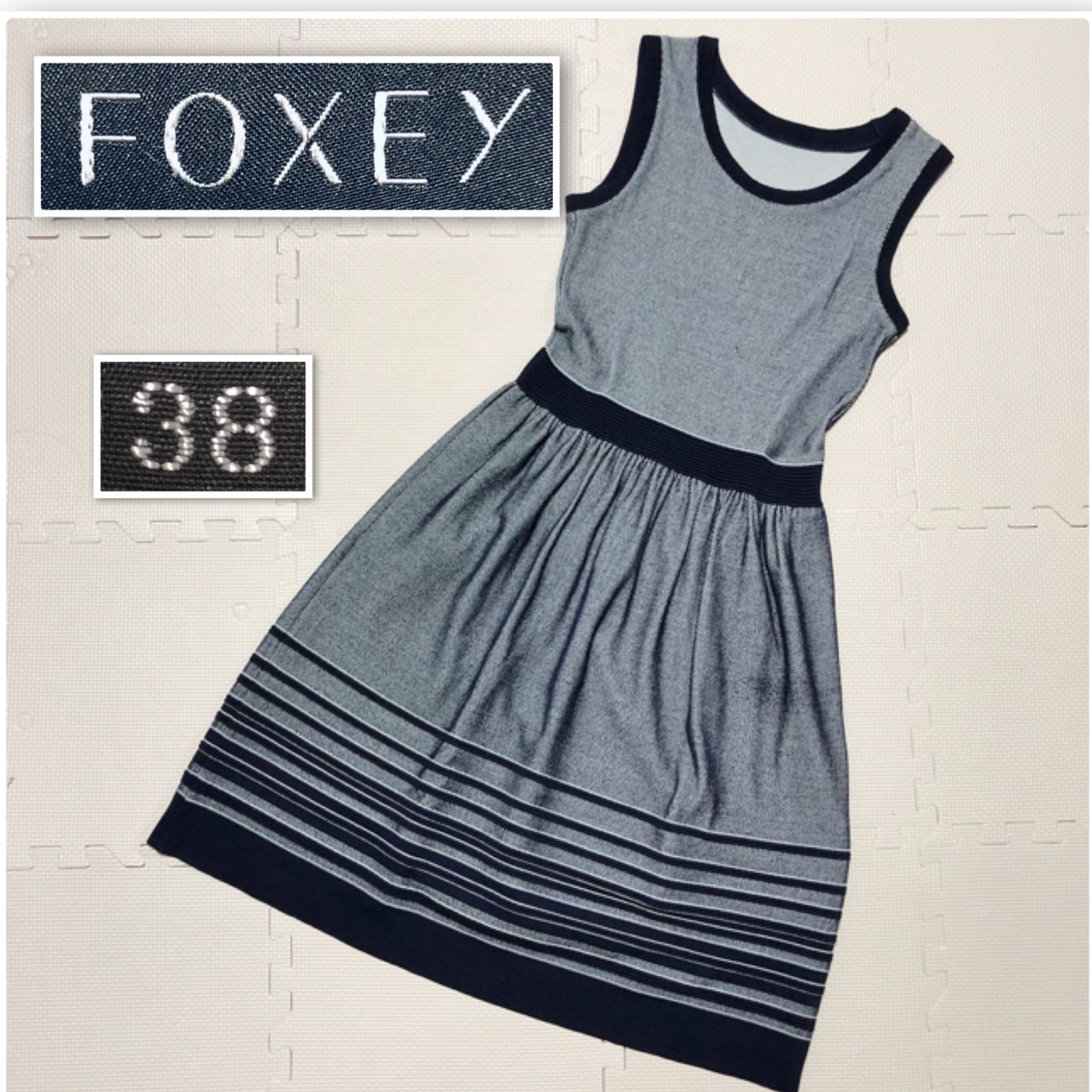 FOXEY ネイビー ノースリーブ Aラインワンピース 【公式通販】
